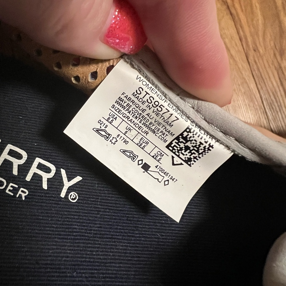 NEW Sperry Memory Foam Top Sider Perforated Light Grey Slip On Sneaker Size 8.5